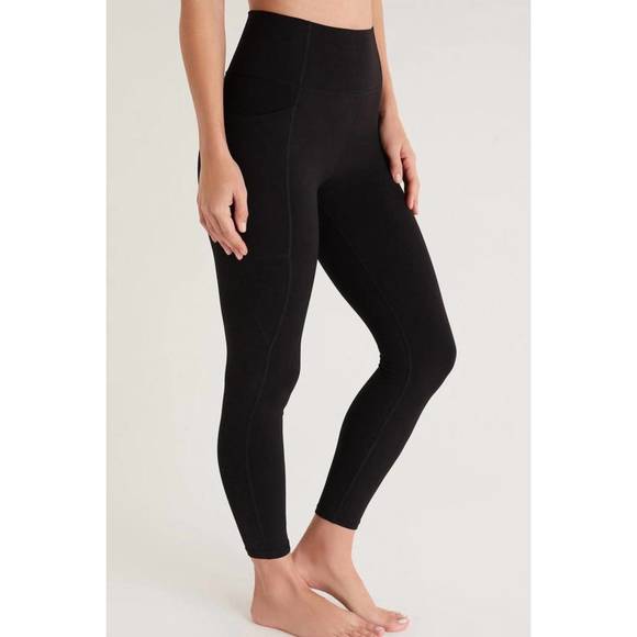 NEW Z SUPPLY all day 7/8 pocket leggings in black - Picture 3 of 4